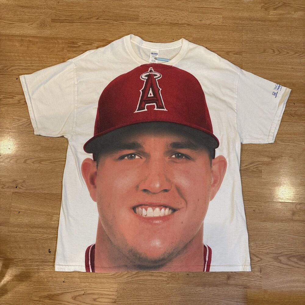 Mike Trout Angels T Shirt tee shirt XL Allover Print Los Angeles MLB Honda sz XL